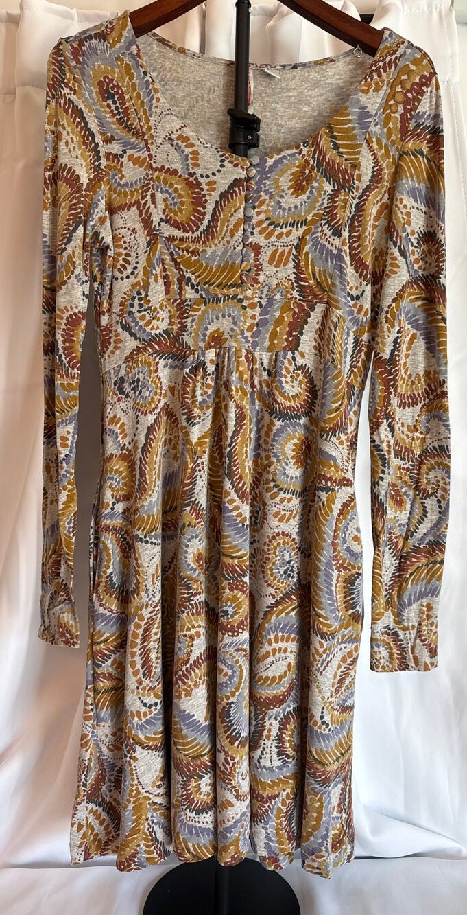 Ric Rac by Anthropologie Paisley Mini Dress Women’s Small Earth Tone Long Sleeve